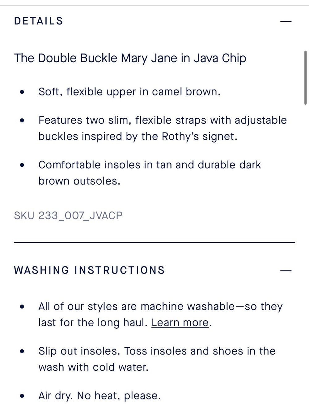 Rothy's Double Buckle Mary Jane - Java Chip - Picture 5 of 5